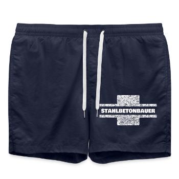 Profession Ouvrier du béton armé - Short de bain - bleu marine - Devant - AI Model Male 185 light (185cm)