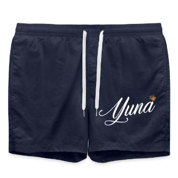 Yuna Name für Frauen Kinder Kleinkinder - Yuna Custom - Badeshorts - French Navy - Vorne - AI Model Male 185 light (185cm)