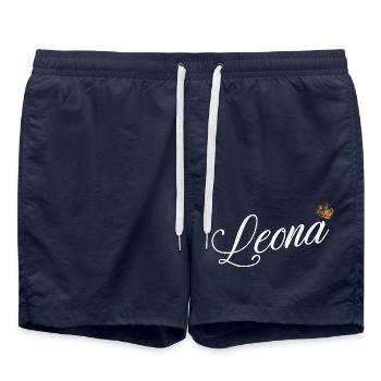 Leona Custom Name for Women Kids Toddlers - Leona - Swim Trunks - french navy - Front - AI Model Male 185 light (185cm)