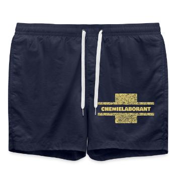 Beruf Chemielaborant - Badeshorts - French Navy - Vorne - AI Model Male 185 light (185cm)