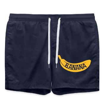 jaune texte banana logo fruits banane délicieux sain il - Short de bain - bleu marine - Devant - AI Model Male 185 light (185cm)