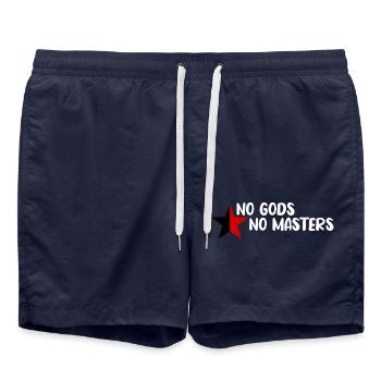No Gods No Masters - Badeshorts - French Navy - Vorne - AI Model Male 185 light (185cm)
