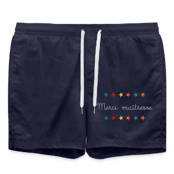 MERCI. MERCI MAÎTRESSE. CADEAU MAÎTRESSE. VACANCES - Short de bain - bleu marine - Devant - AI Model Male 185 light (185cm)