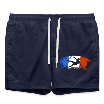 football France blue white red football - Swim Trunks - french navy - Front - AI Model Male 185 light (185cm)