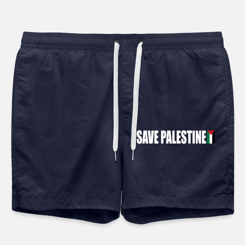 Save palestine - Short de bain - bleu marine