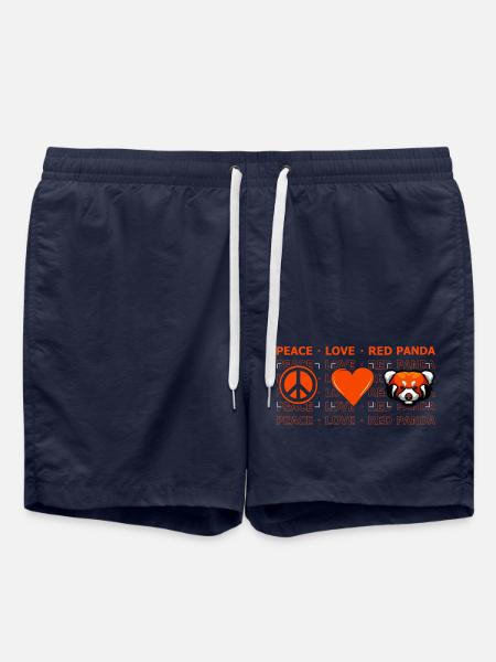 Peace Love Red Panda - Badeshorts - French Navy