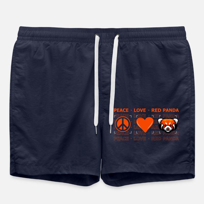 Peace Love Red Panda - Badeshorts - French Navy