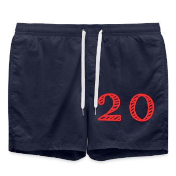 20 ANS. 20e ANNIVERSAIRE. ANNIVERSAIRE 20 ANS. 20 - Short de bain - bleu marine - Devant - AI Model Male 185 light (185cm)