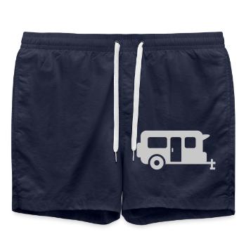 Camping-car conduisant Camper Design - Short de bain - bleu marine - Devant - AI Model Male 185 light (185cm)