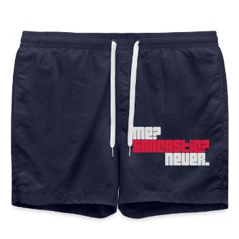 me sarcastic never quote - Swim Trunks - french navy - Front - AI Model Male 185 light (185cm)