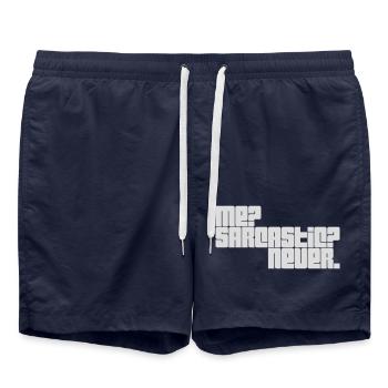 me sarcastic never quote - Swim Trunks - french navy - Front - AI Model Male 185 light (185cm)