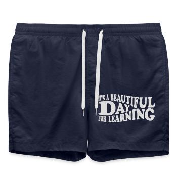 beautiful day for learning - Swim Trunks - french navy - Front - AI Model Male 185 light (185cm)
