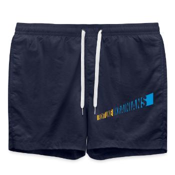 se battre comme citation des ukrainiens - Short de bain - bleu marine - Devant - AI Model Male 185 light (185cm)
