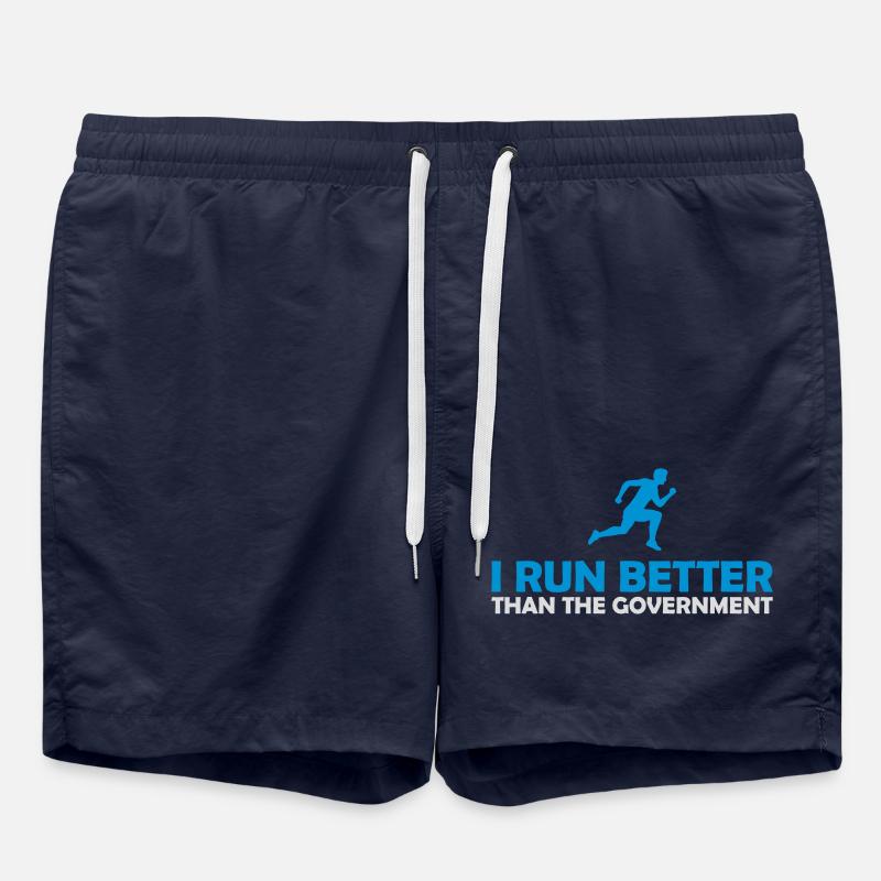 run better than government - Swim Trunks - french navy