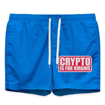crypto is for virgins - Swim Trunks - cobalt blue - Front