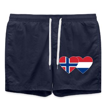 Norvège Cœur de drapeau de Hollande - Short de bain - bleu marine - Devant - AI Model Male 185 light (185cm)