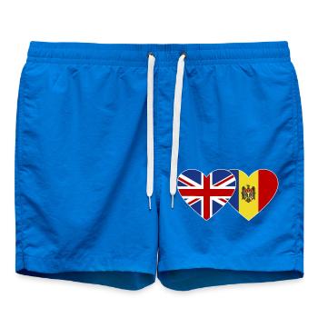 England Moldawien Flagge Herz - Badeshorts - Cobalt blue - Vorne
