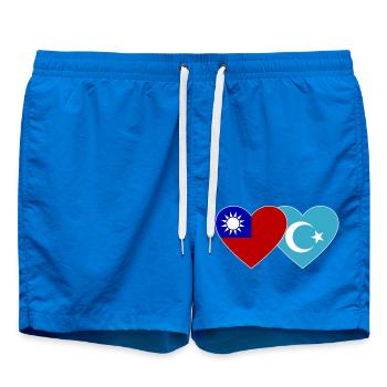 Taiwan Uiguren Flagge Herz - Badeshorts - Cobalt blue - Vorne