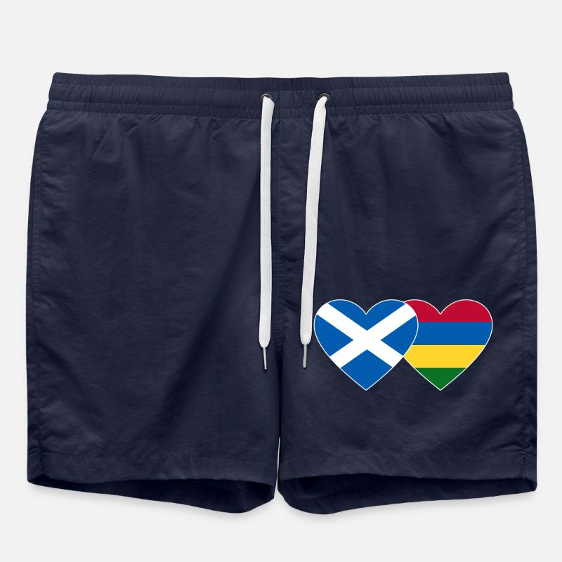 Scotland Mauritius Flag Heart - Swim Trunks - french navy