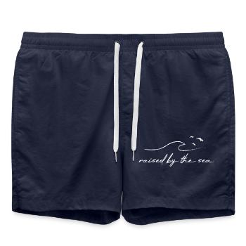 raised by the sea weiß - Badeshorts - French Navy - Vorne - AI Model Male 185 light (185cm)