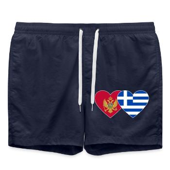 Montenegro Greece flag - Swim Trunks - french navy - Front - AI Model Male 185 light (185cm)