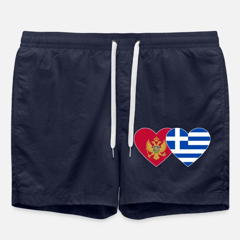 Montenegro Griechenland Flagge - Badeshorts - French Navy