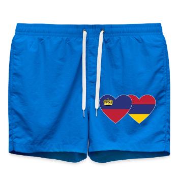 Liechtenstein Arménie Drapeau Coeur - Short de bain - cobalt blue - Devant