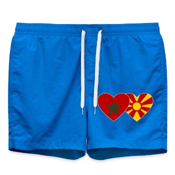 Maroc Macédoine Drapeau Coeur - Short de bain - cobalt blue - Devant