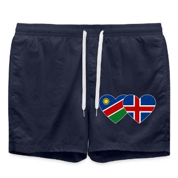 Namibia Island Flagge Herz - Badeshorts - French Navy - Vorne - AI Model Male 185 light (185cm)