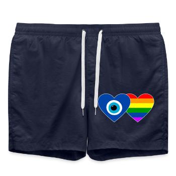 Nazar perle arc-en-ciel drapeau - Short de bain - bleu marine - Devant - AI Model Male 185 light (185cm)