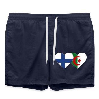 Finlande Drapeau Algérie Coeur - Short de bain - bleu marine - Devant - AI Model Male 185 light (185cm)