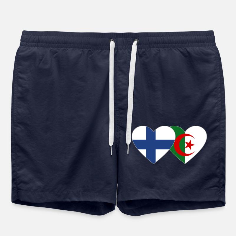 Finlande Drapeau Algérie Coeur - Short de bain - bleu marine