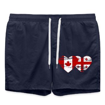 Coeur de drapeau du Canada Géorgie utilisé - Short de bain - bleu marine - Devant - AI Model Male 185 light (185cm)