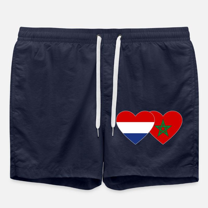 Hollande Maroc Drapeau Coeur - Short de bain - bleu marine