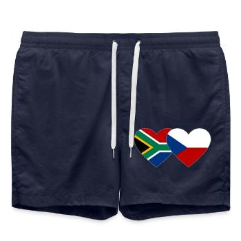 Afrique du Sud Drapeau République Tchèque Coeur - Short de bain - bleu marine - Devant - AI Model Male 185 light (185cm)