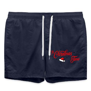 christmas time - Badeshorts - French Navy - Vorne - AI Model Male 185 light (185cm)