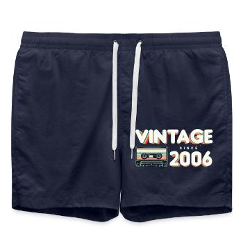 Musique Classique & Nostalgique Anniversaire - Vintage - Short de bain - bleu marine - Devant - AI Model Male 185 light (185cm)