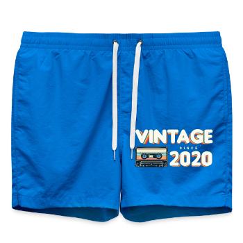 Vintage 2020 Retro Vintage Nostalgic Birthday - Swim Trunks - cobalt blue - Front