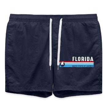 Florida Sunshine State Est 1845 Vintage Klassiker - Badeshorts - French Navy - Vorne - AI Model Male 185 light (185cm)