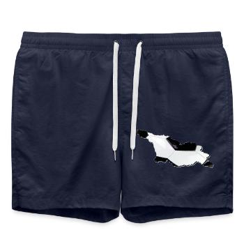 La carte de la Géorgie encadre le vrai football - Short de bain - bleu marine - Devant - AI Model Male 185 light (185cm)
