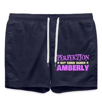 Geschenk für Amberly - Badeshorts - French Navy - Vorne - AI Model Male 185 light (185cm)