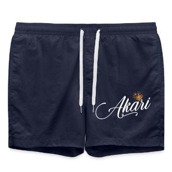 Akari Name für Frauen Kinder Kleinkinder - Akari Custom - Badeshorts - French Navy - Vorne - AI Model Male 185 light (185cm)