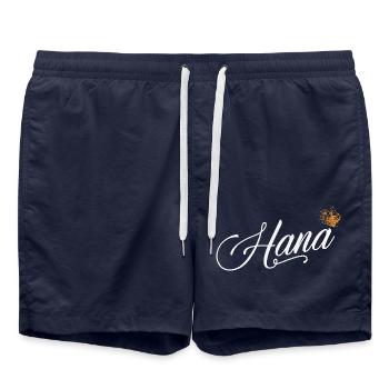 Hana Custom Name for Women Kids Toddlers - Hana - Swim Trunks - french navy - Front - AI Model Male 185 light (185cm)