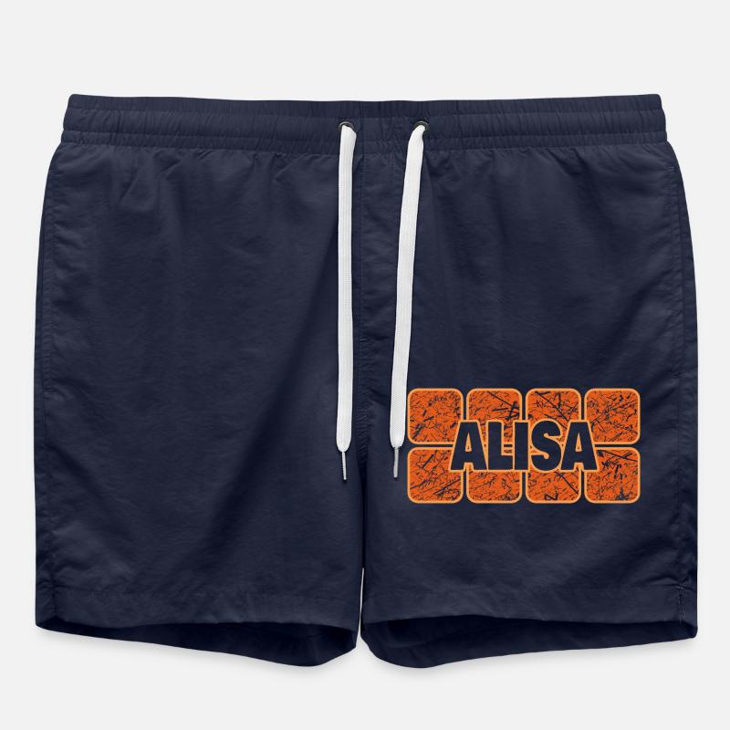 Prénom Alisa - Short de bain - bleu marine