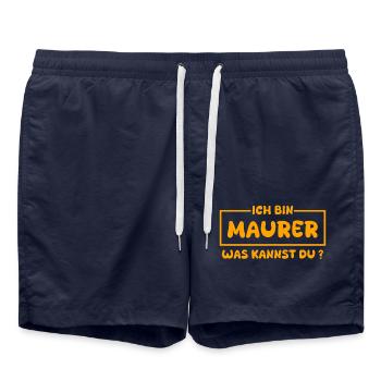 Cadeau pour maçon - Short de bain - bleu marine - Devant - AI Model Male 185 light (185cm)