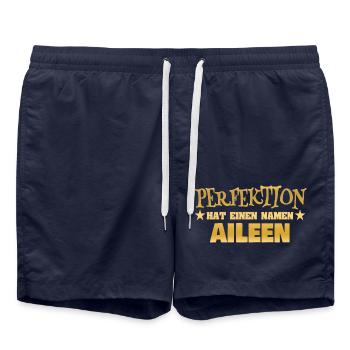Frauenname Aileen - Badeshorts - French Navy - Vorne - AI Model Male 185 light (185cm)