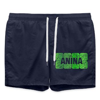 Anina als Vorname - Badeshorts - French Navy - Vorne - AI Model Male 185 light (185cm)