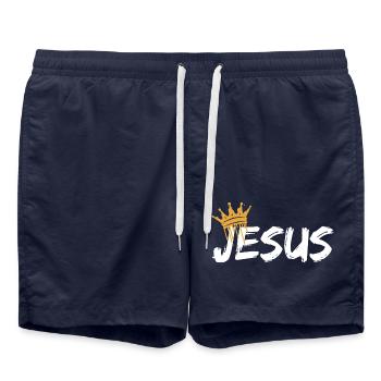 Jésus - Short de bain - bleu marine - Devant - AI Model Male 185 light (185cm)