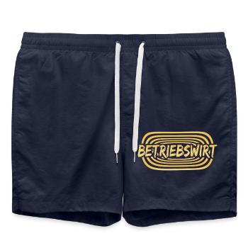 Business economist as work - Swim Trunks - french navy - Front - AI Model Male 185 light (185cm)