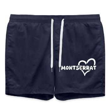 Gift for Montserrat - Swim Trunks - french navy - Front - AI Model Male 185 light (185cm)